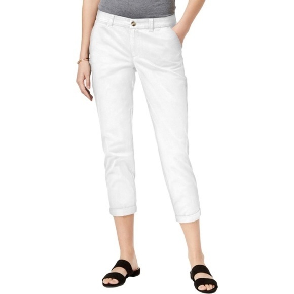 NWT Maison Jules Essential Pant in Bright White - Size 6 - Picture 1 of 5
